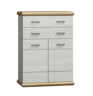 Komoda 2 szuflady 2 drzwi kraft złoty + biały KR6