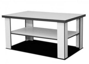 Ława 65 x 105 cm z półką biały mat + grafit G-8