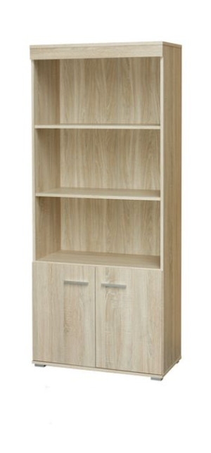 Regał z półkami i drzwiami 80 cm dąb sonoma M-18