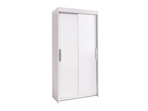 Szafa przesuwna 120 cm biały mat półki + drążek JM