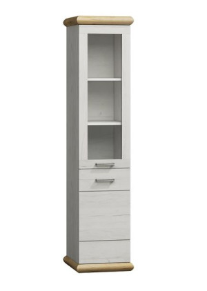 Witryna jednodrzwiowa 47cm kraft złoty + biały KR4