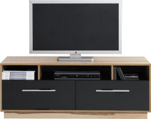 Szafka RTV 140x50cm biały czarny orzech system MN8