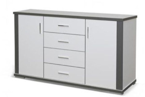 Komoda biała szara szerokość 154cm system grey G-1