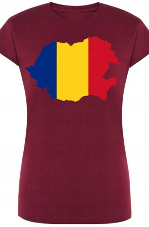 Rumunia Flaga Damski T-shirt Logo Nadruk Rozm.S