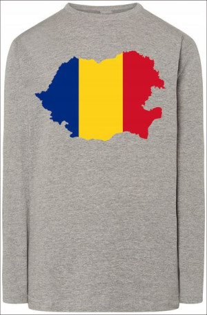 Rumunia Flaga Męska Bluza Longsleeve Nadruk R.XS