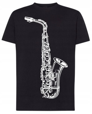 Saksofon Męski T-shirt Muzyk Modny Lato Rozm.M