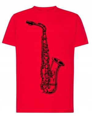 Saksofon Męski T-shirt Muzyk Modny Lato Rozm.S
