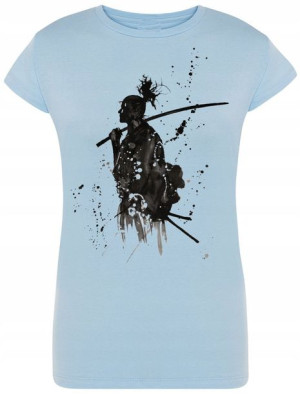 Samuraj Damski Modny T-shirt Nadruk Realny R.L