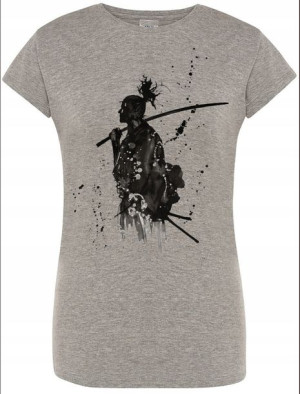 Samuraj Damski Modny T-shirt Nadruk Realny R.S
