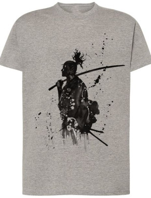Samuraj Męski modny T-shirt Nadruk Rozm.3XL