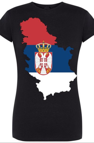 Serbia Damski T-Shirt Logo Nadruk Rozm.XL