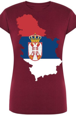 Serbia Damski T-Shirt Logo Nadruk Rozm.XXL
