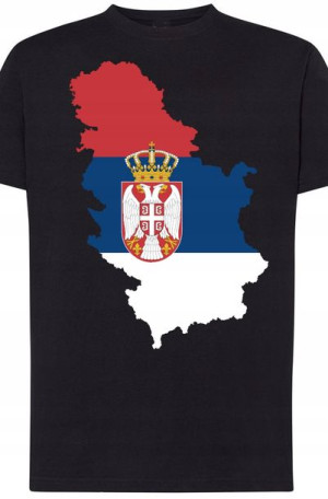 Serbia Męski Modny T-shirt Nadruk Rozm.4XL
