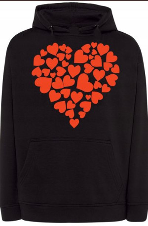 Serce Walentynki Bluza z Kapturem Modna r.5XL