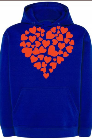 Serce Walentynki Bluza z Kapturem Modna r.M