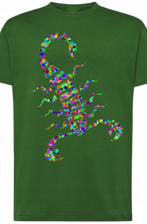 Skorpion Męski Modny T-shirt Lato Nadruk Rozm.XS