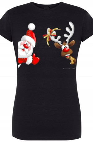 Rudolf Mikołaj Świąteczny Modny T-Shirt r.XXL
