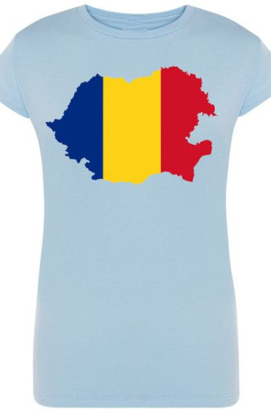 Rumunia Flaga Damski T-shirt Logo Nadruk Rozm.S