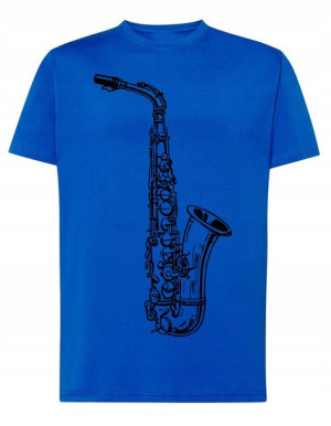 Saksofon Męski T-shirt Muzyk Modny Lato Rozm.S