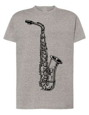 Saksofon Męski T-shirt Muzyk Modny Lato Rozm.XL
