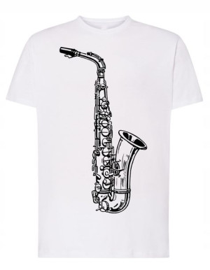 Saksofon Męski T-shirt Muzyk Modny Lato Rozm.XXL