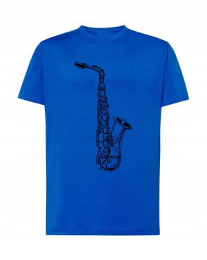 Saksofon Muzyk T-shirt Prezent Nadruk Moda R. M