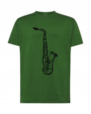 Saksofon Muzyk T-shirt Prezent Nadruk Moda R. Xs