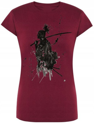 Samuraj Damski Modny T-shirt Nadruk Realny R.M