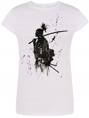 Samuraj Damski Modny T-shirt Nadruk Realny R.S