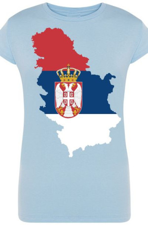 Serbia Damski T-Shirt Logo Nadruk Rozm.M