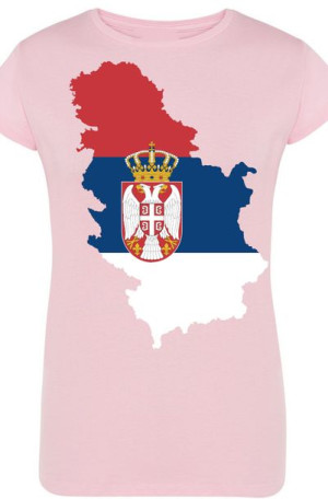 Serbia Damski T-Shirt Logo Nadruk Rozm.XXL