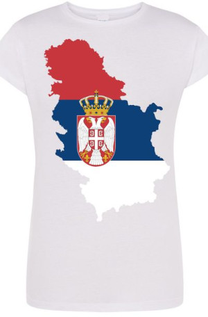 Serbia Damski T-Shirt Logo Nadruk Rozm.XXL