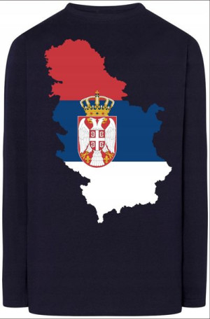 Serbia Męski Longsleeve Modny Nadruk Rozm.3XL