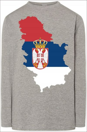 Serbia Męski Longsleeve Modny Nadruk Rozm.XS