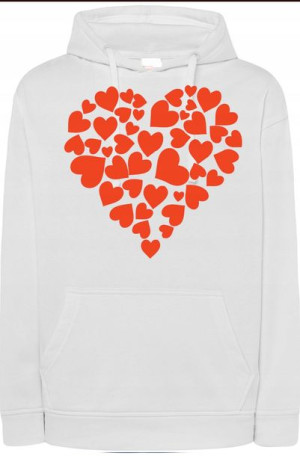 Serce Walentynki Bluza z Kapturem Modna r.3XL