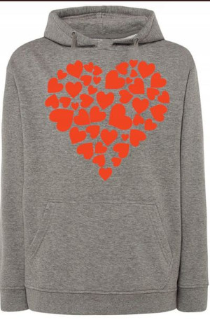 Serce Walentynki Bluza z Kapturem Modna r.M