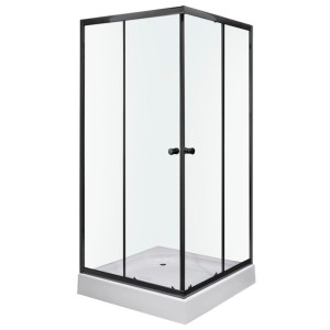 KERRA OLGA SQ BLACK kabina natryskowa kwadratowa 80x80x180cm szkło transp