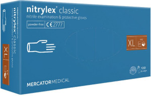 MERCATOR NITRYLEX CLASSIC Violet XL Rękawice nitrylowe bezpudrowe