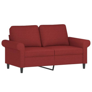 Sofa 2-osobowa, winna czerwień, 120 cm, tapicerowana tkaniną