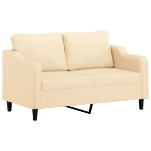 2-osobowa sofa, kremowa, 140 cm, tapicerowana tkaniną