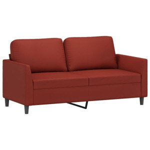2-osobowa sofa, winna czerwień, 140 cm, sztuczna skóra