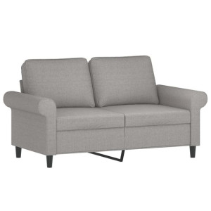 Sofa 2-osobowa, jasnoszara, 120 cm, tapicerowana tkaniną