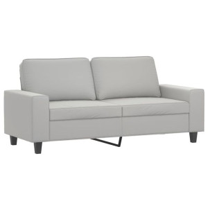 Sofa 2-osobowa, jasnoszary, 140 cm, tapicerowana mikrofibrą