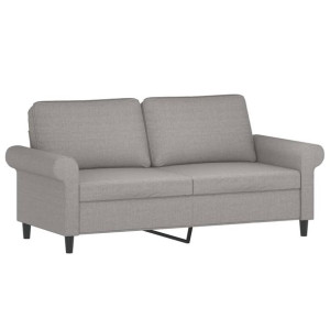 Sofa 2-osobowa, jasnoszara, 140 cm, tapicerowana tkaniną