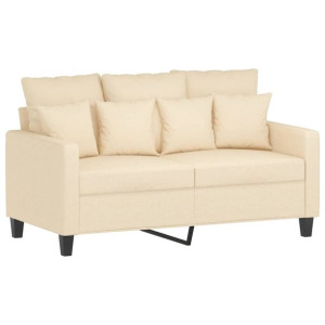 2-osobowa sofa, kremowa, 120 cm, tapicerowana tkaniną