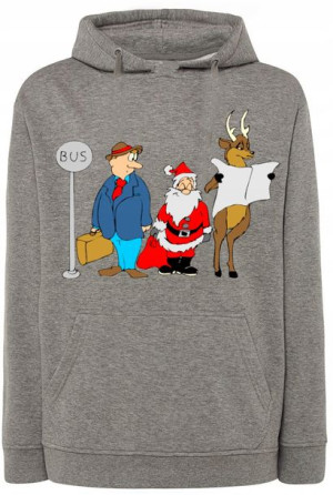 Śmieszna Świąteczna Bluza nadruk Mikołaj r.4XL
