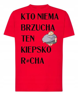 Śmieszny T-Shirt nadruk Brzuch R.5XL
