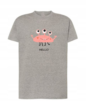Śmieszny T-Shirt nadruk potwór HELLO Rozm.S