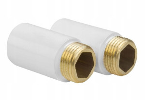 Przedłużka Mosiężna Biała 1/2 X 40mm (4cm) 2 Szt.
