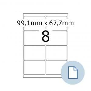 Etykiety Samoprzylepne A4 100 Szt 99,1x67,7 Labels Ep 7165